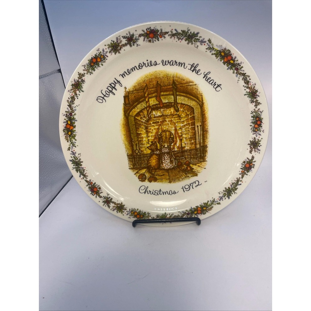 VTG Holly Hobbie Christmas 1972 Collector Plate Commemorative Edition‎ 10"
